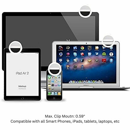 Ring Light LED Portatile con Clip per Smartphone — 3 Modalità di Illuminazione