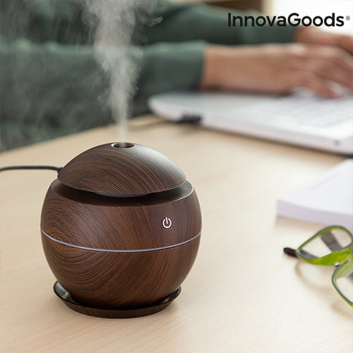 Mini Diffusore di Aromi e Umidificatore InnovaGoods Noce Scuro