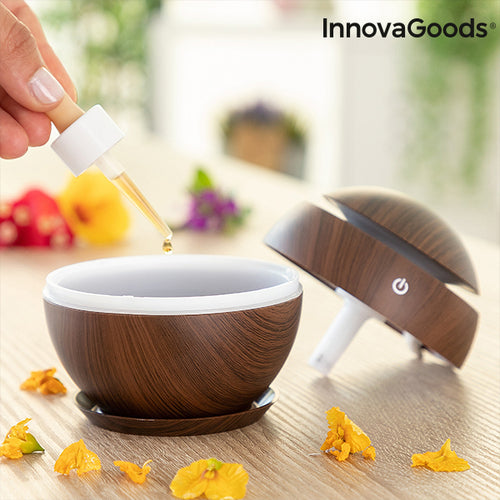 Mini Diffusore di Aromi e Umidificatore InnovaGoods Noce Scuro