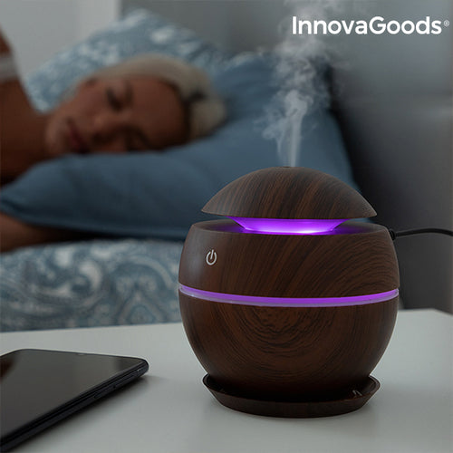 Mini Diffusore di Aromi e Umidificatore InnovaGoods Noce Scuro