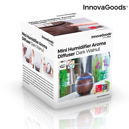 Mini Diffusore di Aromi e Umidificatore InnovaGoods Noce Scuro