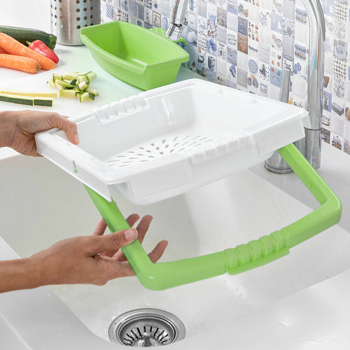 Tagliere Estensibile 3-in-1 con Vassoio, Contenitore e Scolapasta PractiCut InnovaGoods