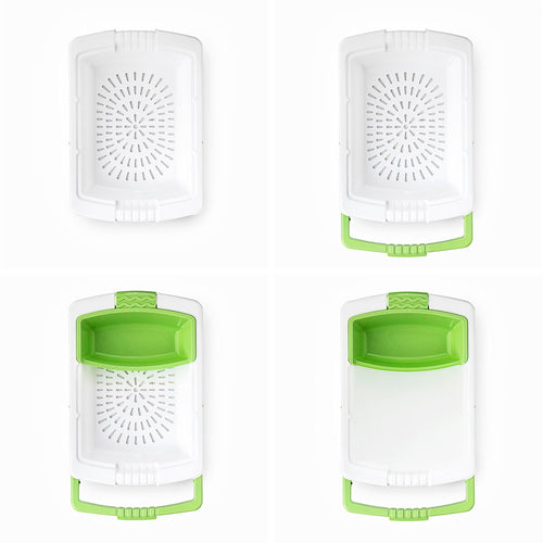 Tagliere Estensibile 3-in-1 con Vassoio, Contenitore e Scolapasta PractiCut InnovaGoods