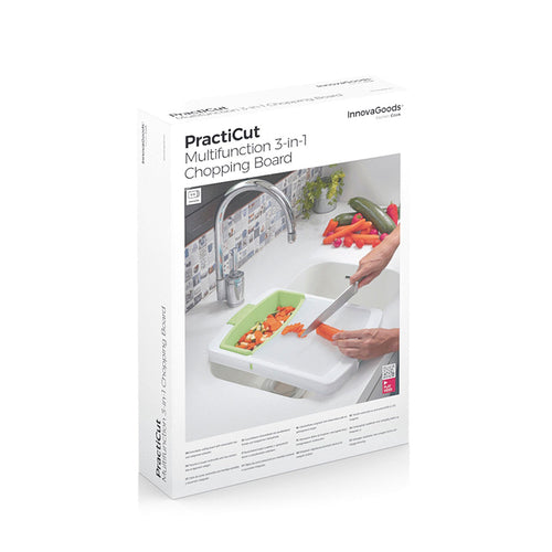 Tagliere Estensibile 3-in-1 con Vassoio, Contenitore e Scolapasta PractiCut InnovaGoods