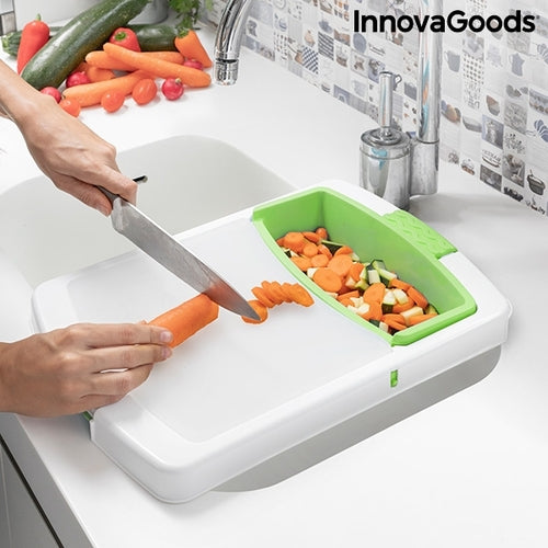 Tagliere Estensibile 3-in-1 con Vassoio, Contenitore e Scolapasta PractiCut InnovaGoods