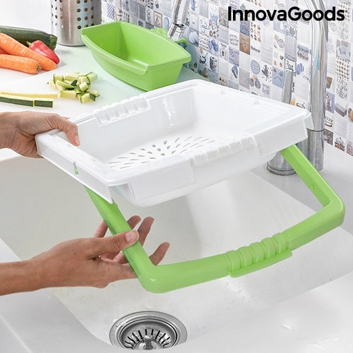 Tagliere Estensibile 3-in-1 con Vassoio, Contenitore e Scolapasta PractiCut InnovaGoods