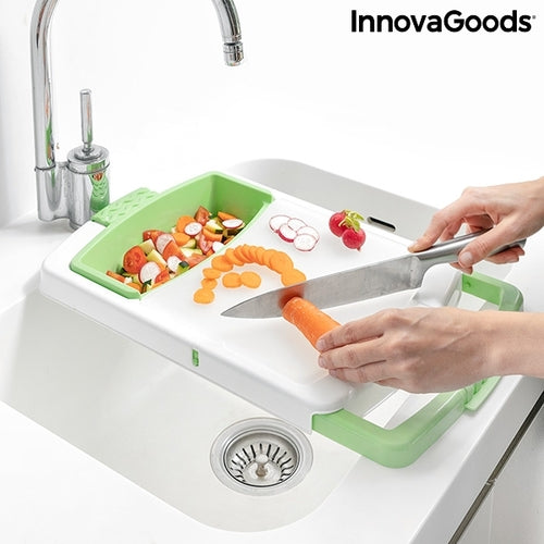 Tagliere Estensibile 3-in-1 con Vassoio, Contenitore e Scolapasta PractiCut InnovaGoods