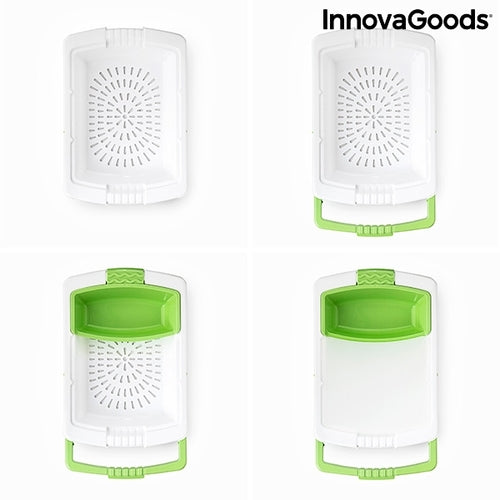 Tagliere Estensibile 3-in-1 con Vassoio, Contenitore e Scolapasta PractiCut InnovaGoods