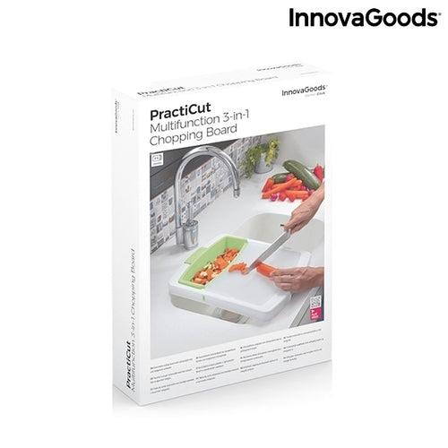 Tagliere Estensibile 3-in-1 con Vassoio, Contenitore e Scolapasta PractiCut InnovaGoods