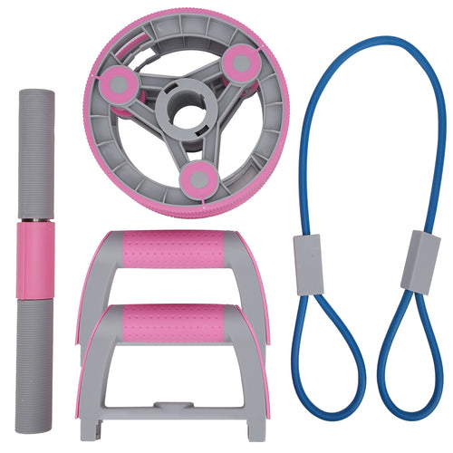 Set multifunzionale con ruota addominale e cinghia di trazione per palestra e fitness