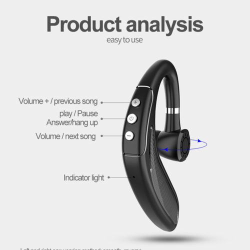 Auricolare Bluetooth 5.0 Wireless con Lunga Autonomia e Cancellazione Rumore