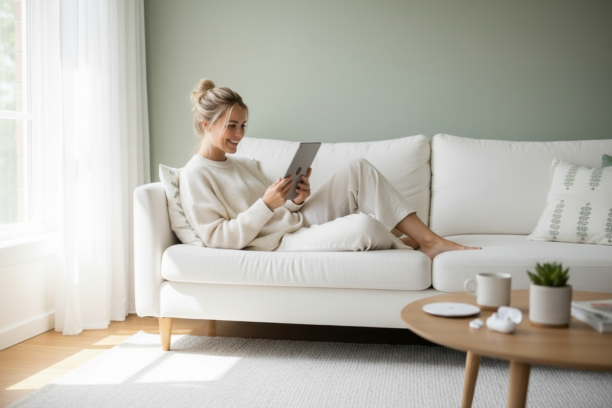Lifestyle divano con gadget